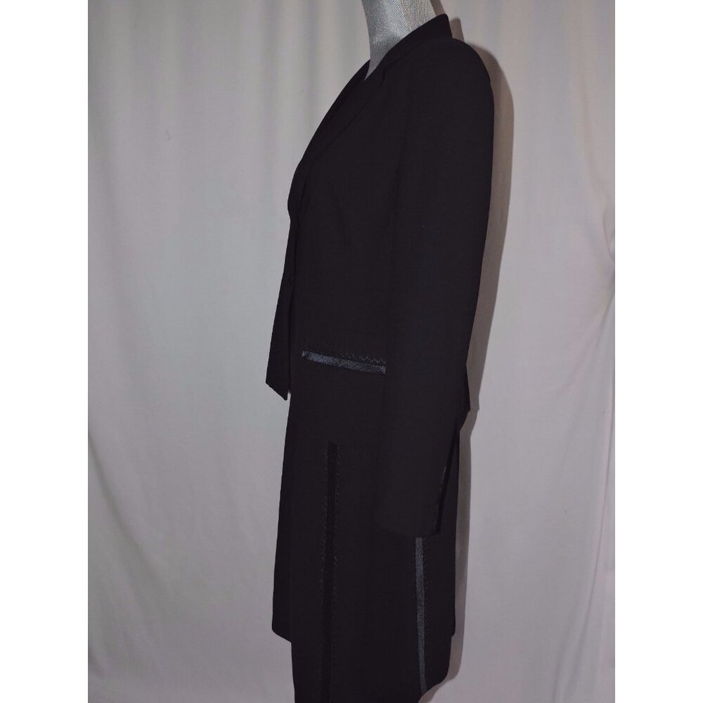 Dressbarn Skirt Suit Set Career Blazer Jacket Navy Blue Knee Length Lined 10 EUC - Picture 10 of 11